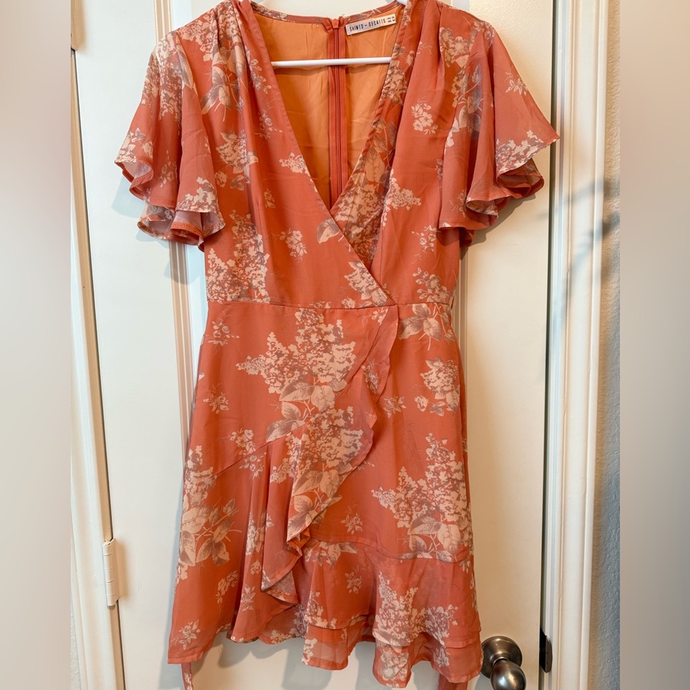 Coral Floral Mini Dress